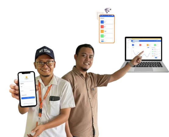 Tim PT SGM dengan aplikasi recording kandang